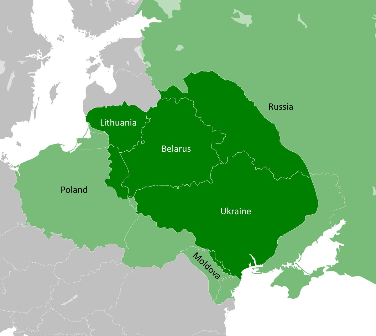 Карта Великого князівства Литовського 1462 року в сучасних кордонах України, Білорусі, Литви