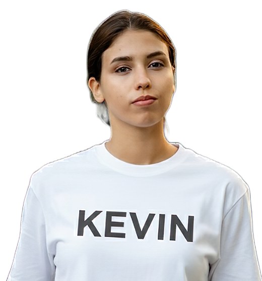 Анастасія, викладачка математики KEVIN, у футболці KEVIN